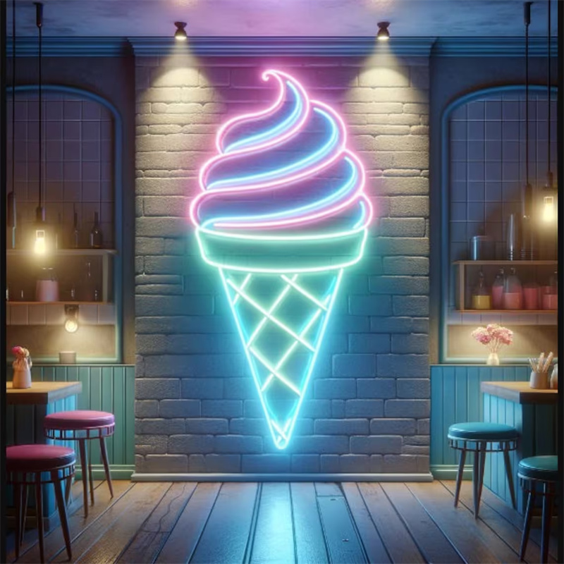Commercial Kitchen Walls - Ice Cream LED Neon Light |