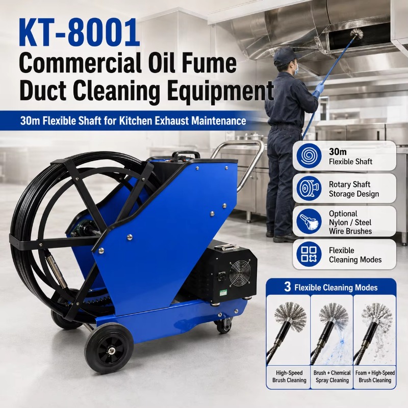 Commercial Kitchen Maintenance - KT-8001 Commercial Oil Fume Duct Cleaning