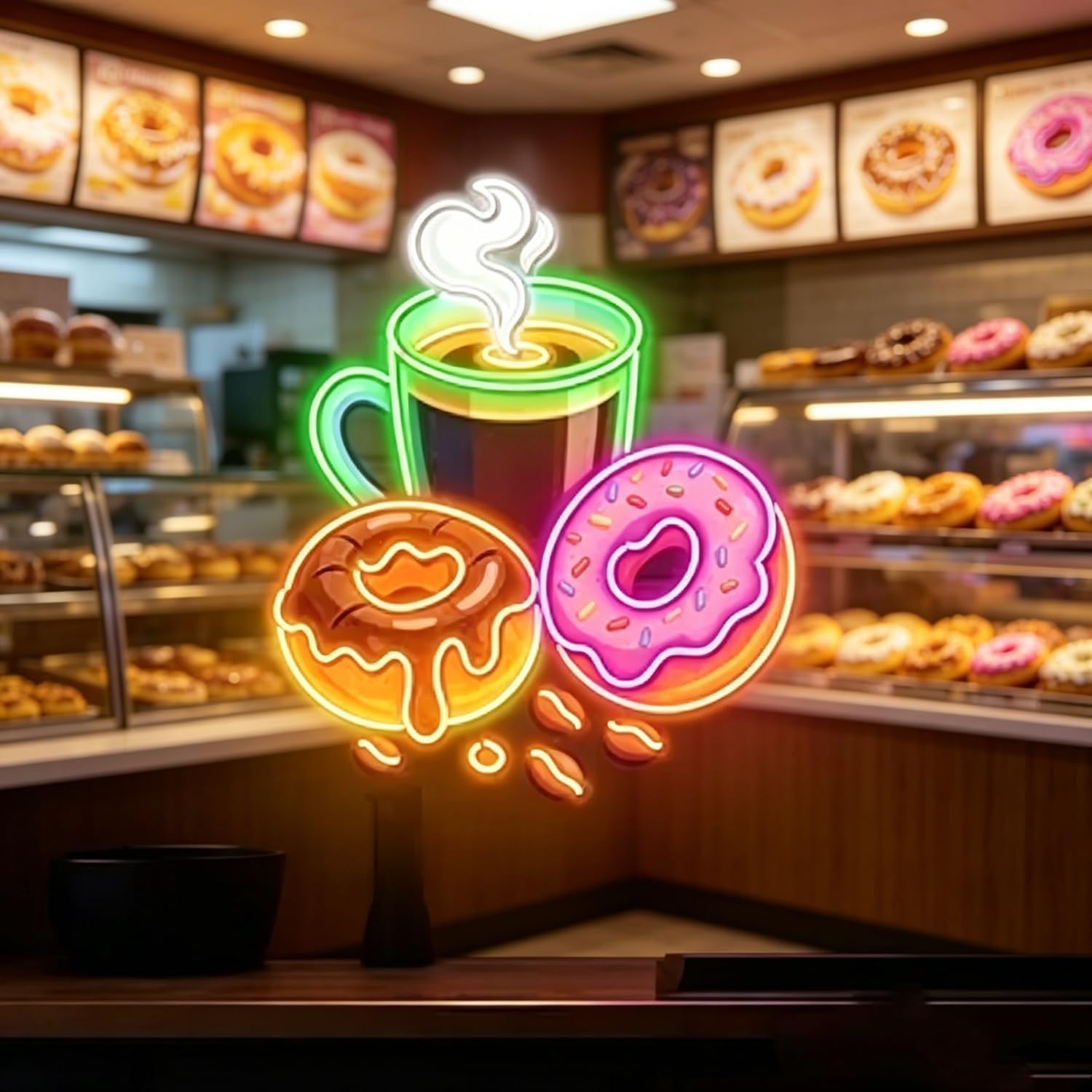 Donuts LED Neon Sign USB Power - đánh giá và giá Commercial Kitchen Walls