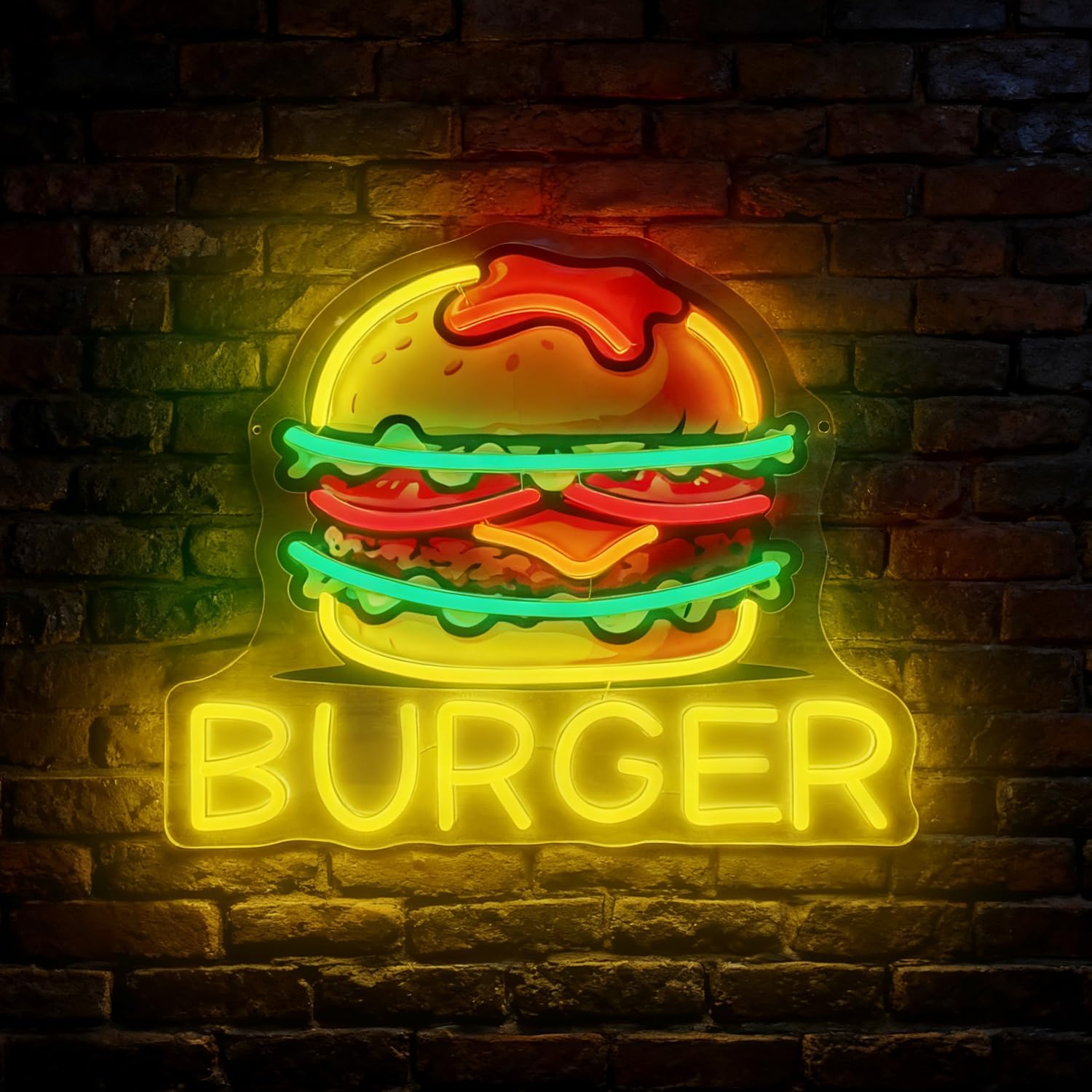 Burger Neon Sign, LED Hamburge - đánh giá và giá Commercial Kitchen Walls