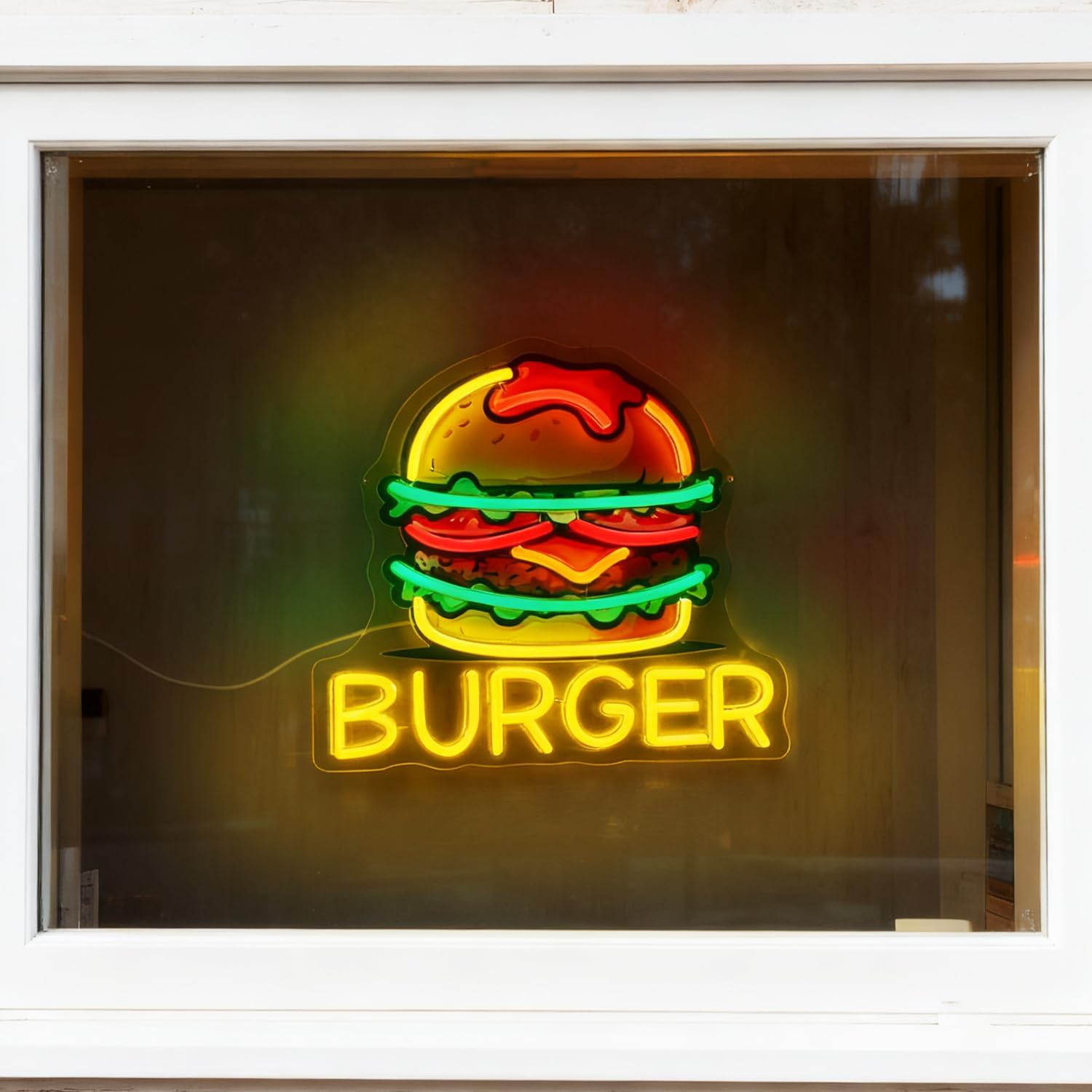 Burger Neon Sign, LED Hamburge - đánh giá và giá Commercial Kitchen Walls