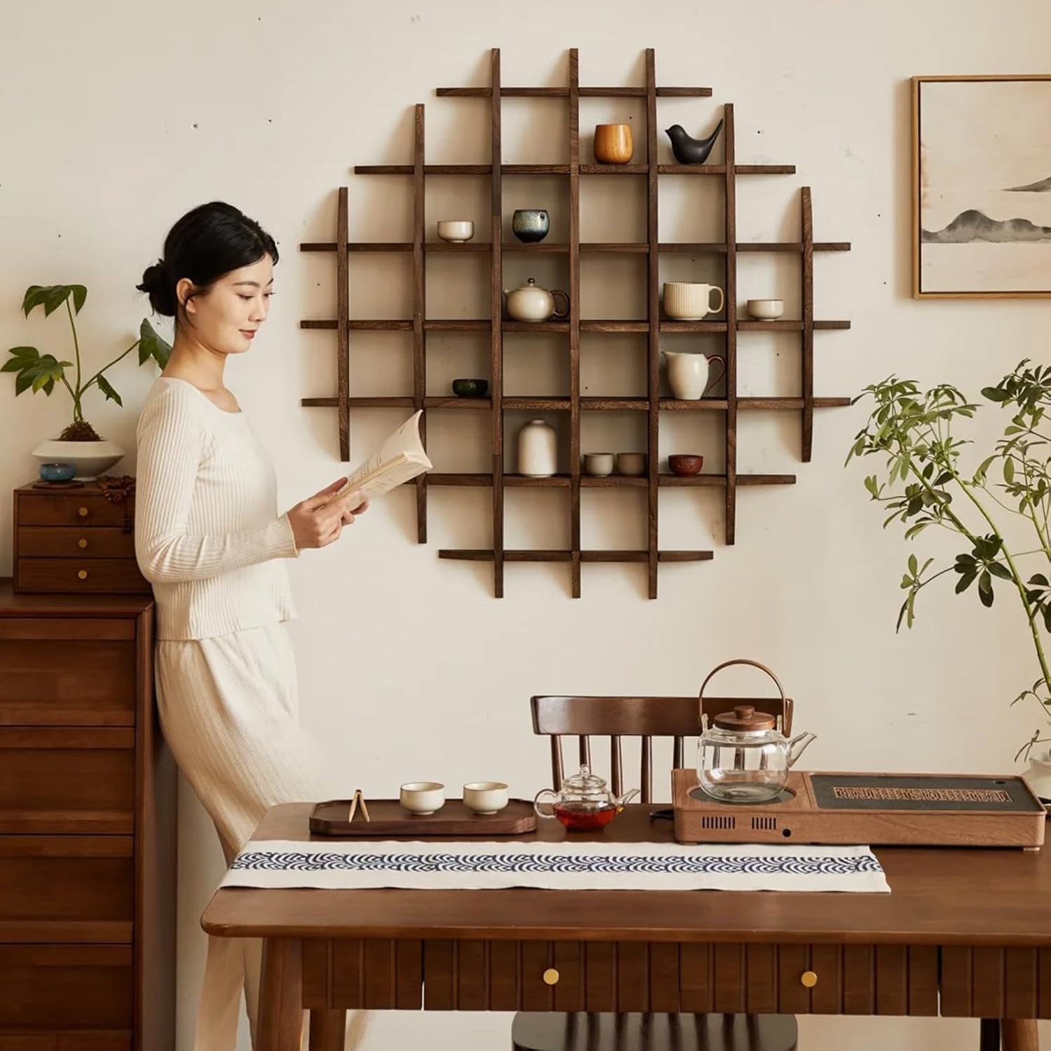 Solid Wood Chinese Tea Cup Hol - đánh giá và giá Commercial Kitchen Walls