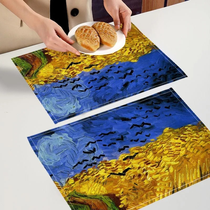 Van Gogh Art Style Placemat, B - đánh giá và giá Commercial Kitchen Table