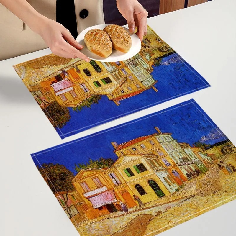 Van Gogh Art Style Placemat, B - đánh giá và giá Commercial Kitchen Table
