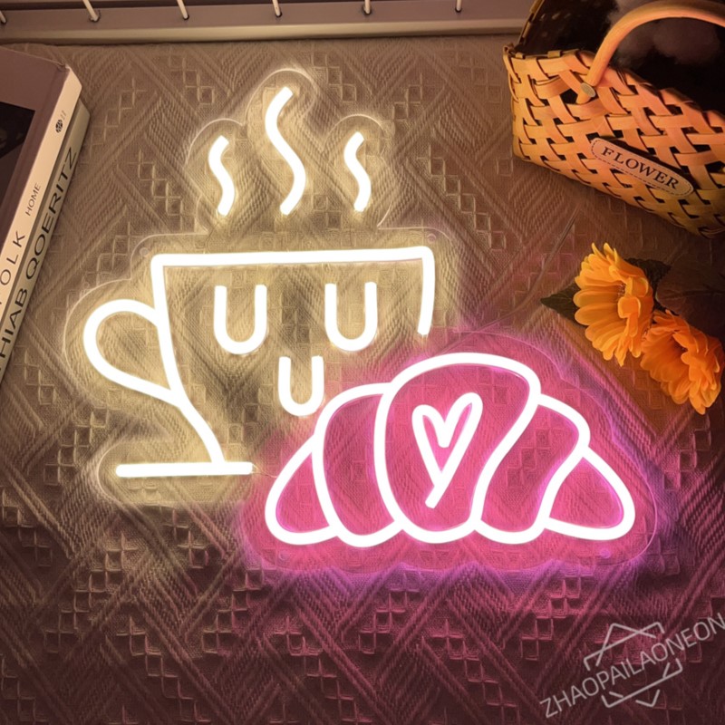 Coffee Bread Neon Sign Croissa - đánh giá và giá Commercial Kitchen Walls