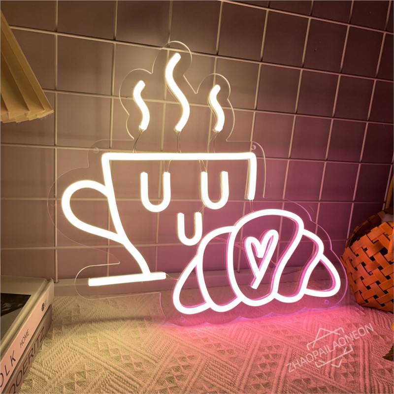 Coffee Bread Neon Sign Croissa - đánh giá và giá Commercial Kitchen Walls
