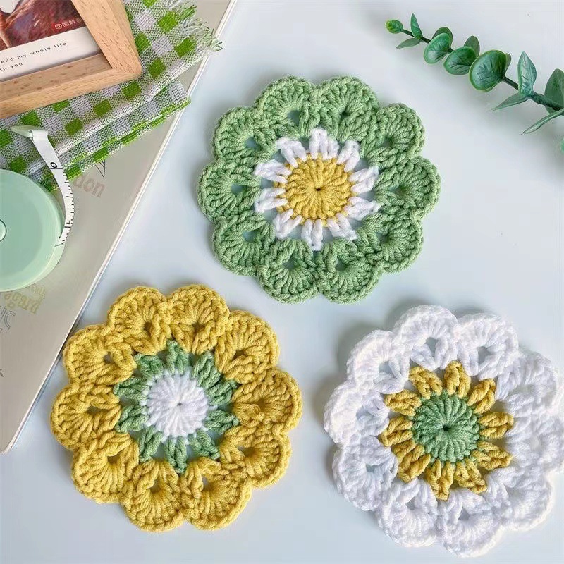 1PCS Woven Coasters Sunflower  - đánh giá và giá Commercial Kitchen Table