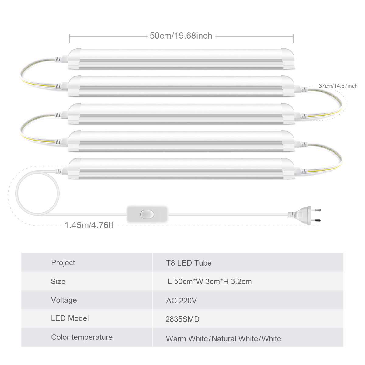 AC220V EU Plug T8 LED Tube Lig - đánh giá và giá Commercial Kitchen Ceiling