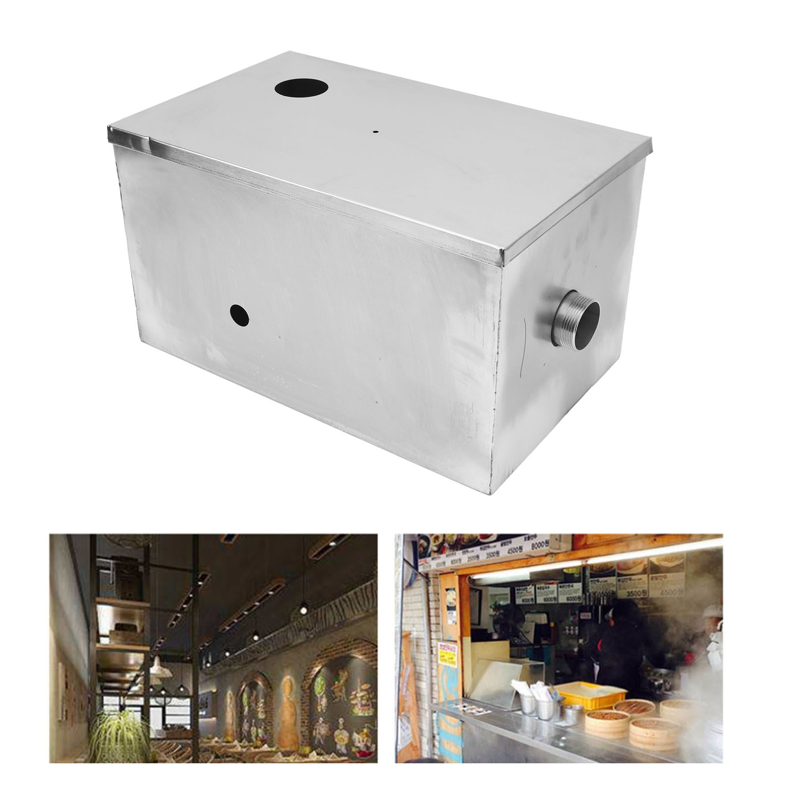 400x250x230mm Stainless Steel  - đánh giá và giá Commercial Kitchen Grease Interceptor