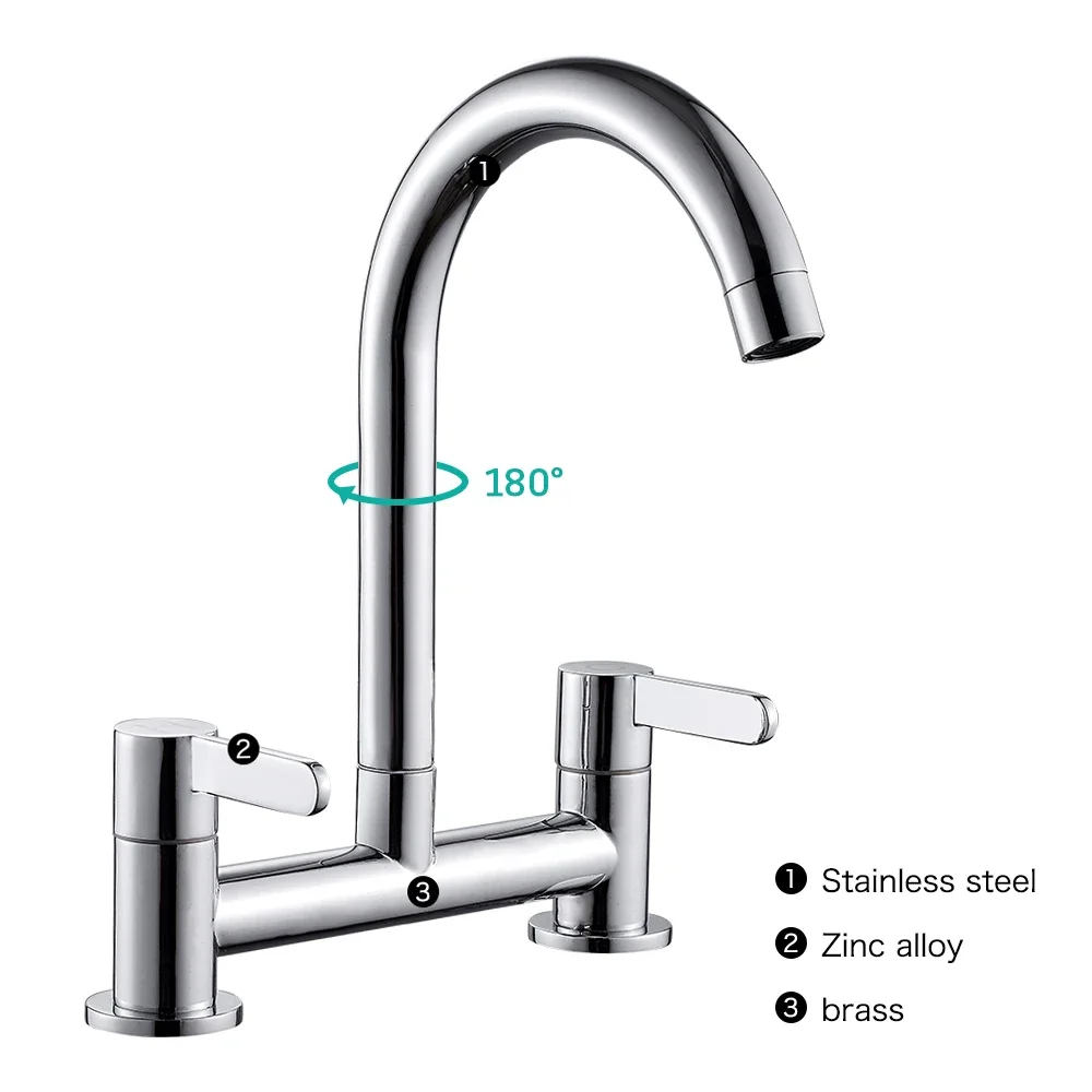 Kitchen Faucet Modern Double H - đánh giá và giá Commercial Kitchen Taps