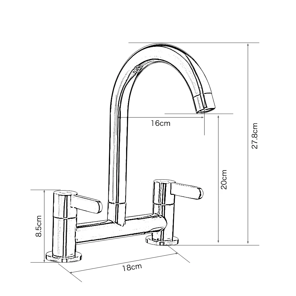 Kitchen Faucet Modern Double H - đánh giá và giá Commercial Kitchen Taps