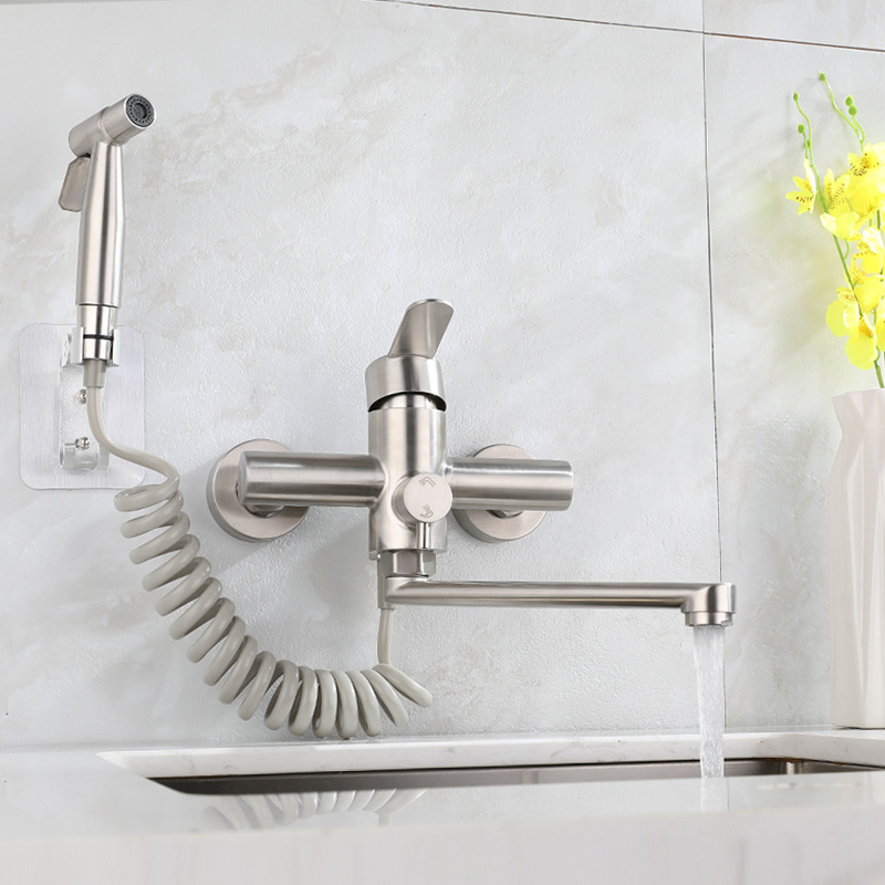 Brushed Nickel Wall Mount Sink - đánh giá và giá Commercial Kitchen Taps